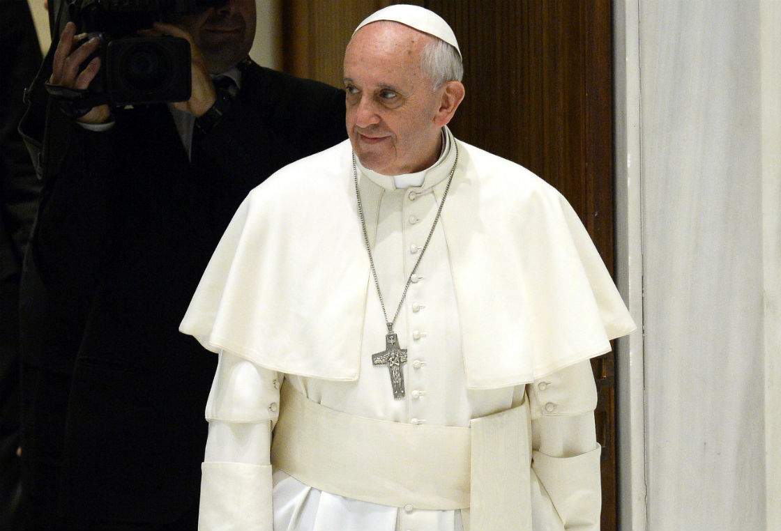 Pope Francis arrives for a meeting with Jesuit school students on June 7, 2013 at the Vatican. The pontiff angered the Turkish government this week over a comment he made about the Armenian genocide.