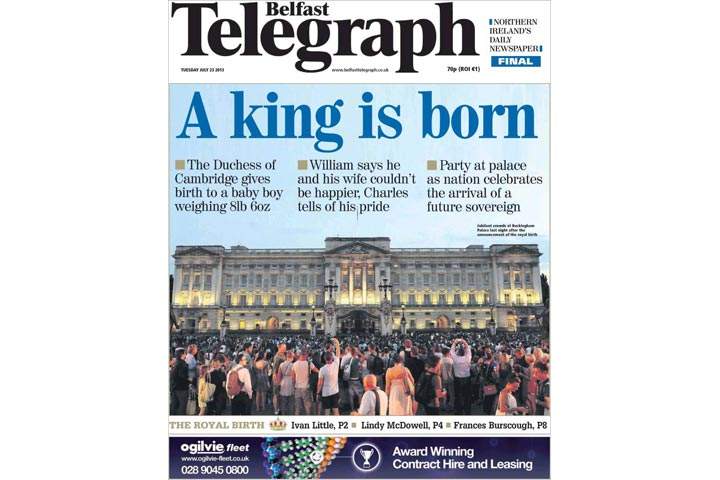Gallery: British newspaper front pages morning after a prince is born - image