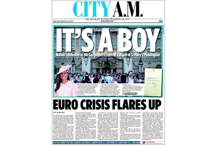 Gallery: British newspaper front pages morning after a prince is born - image