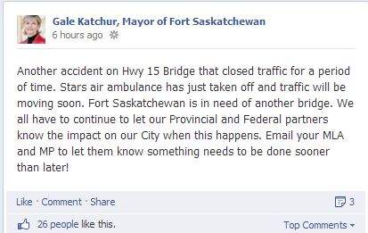 Fort Saskatchewan mayor calls for second bridge into Edmonton - image