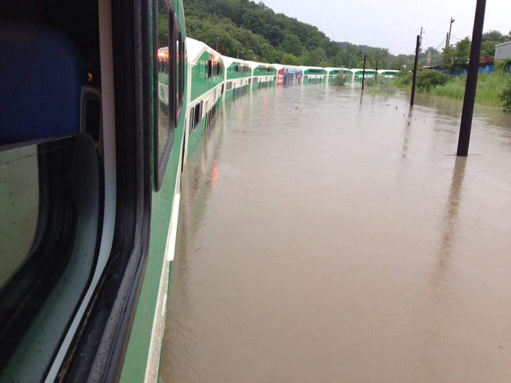 GO Train stuck storm Toronto
