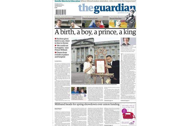 Gallery: British newspaper front pages morning after a prince is born - image