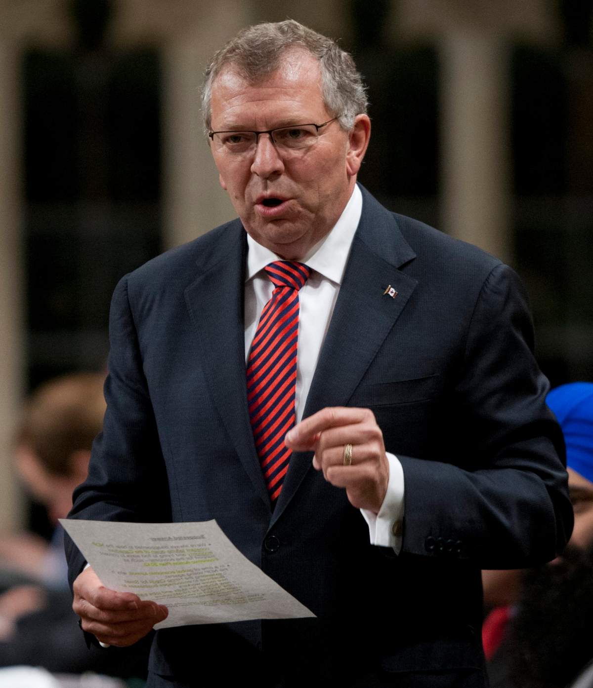 Conservative MP Ted Menzies rises during Question Period in the House of Commons in Ottawa, Friday June 8, 2012. THE CANADIAN PRESS IMAGES/Adrian Wyld.