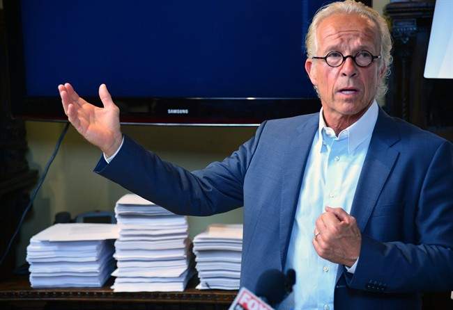 St. Paul attorney Jeff Anderson speaks about the approximately 6,000 pages of documents the Archdiocese of Milwaukee released on Monday July 1, 2013, in St. Paul, Minn.