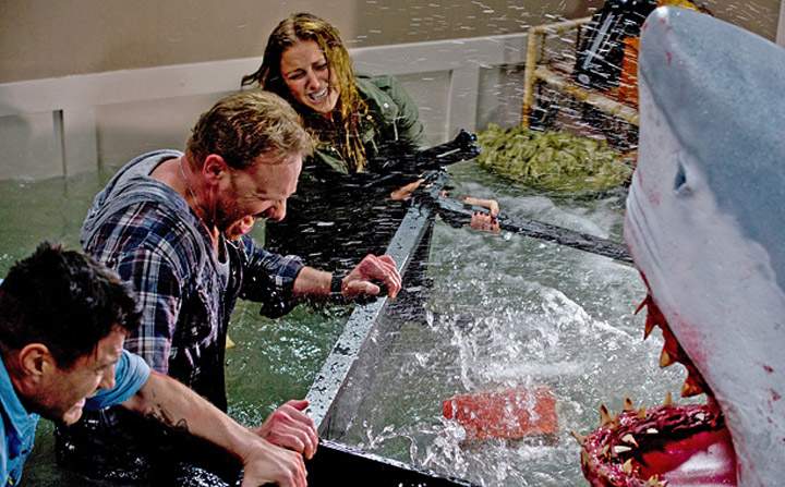 Ian Ziering (middle) stars in 'Sharknado.'.