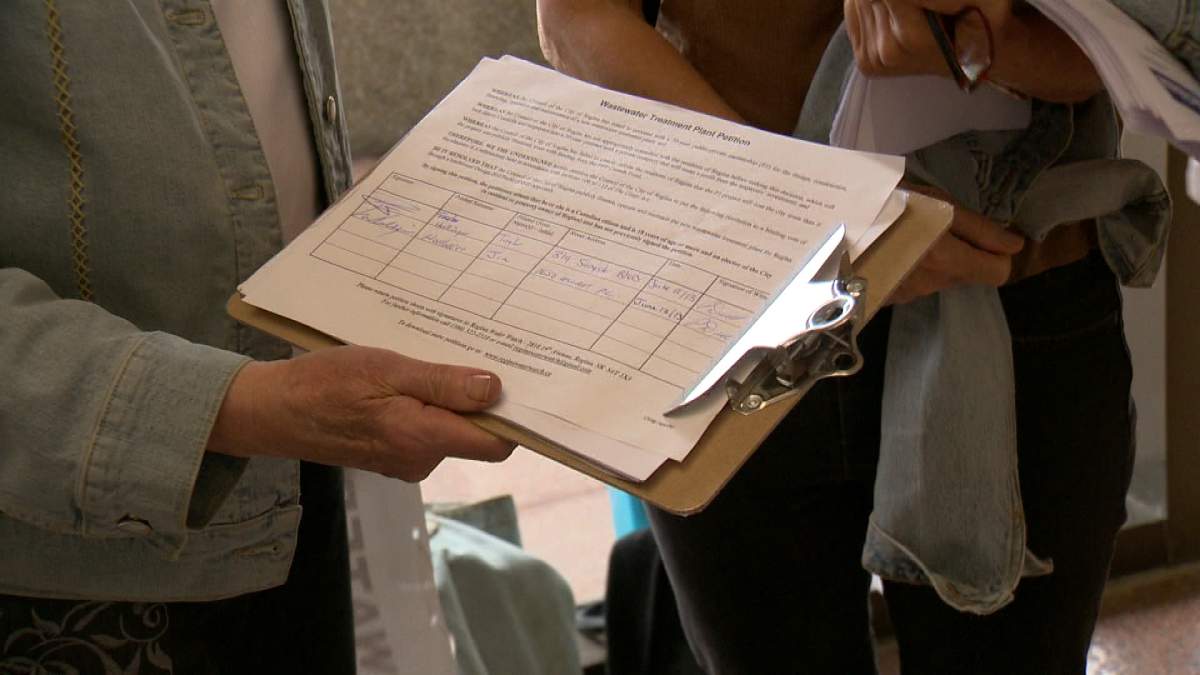 People opposed to an expensive upgrade of Regina's sewage treatment plant will find out Friday whether their efforts to hold a referendum on the issue are successful.