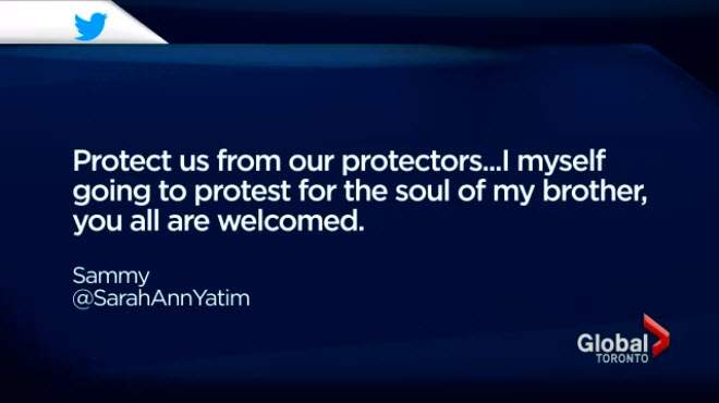 A family member of Sammy Yatim posted a critical statement of the police on Twitter.