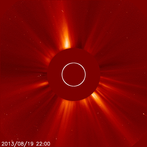 In this animation, the Solar and Heliospheric Observatory (SOHO) captures an ejection of particles from the sun, called a coronal mass ejection, as well as a comet that dives into our star.