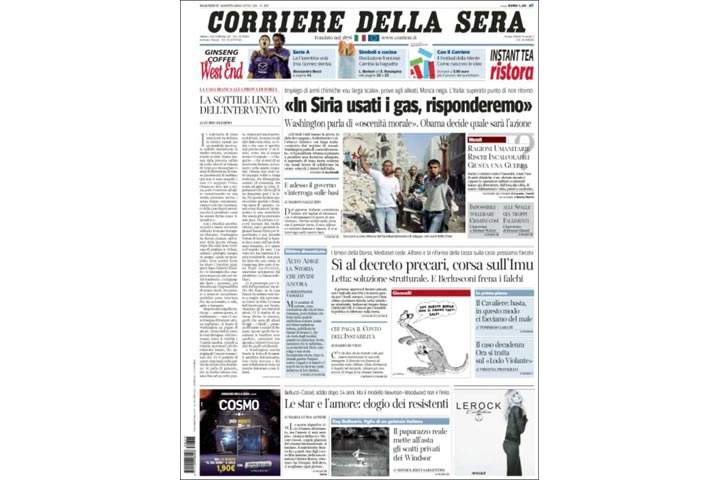 Gallery: Newspaper front pages morning after Kerry’s statement on Syria - image