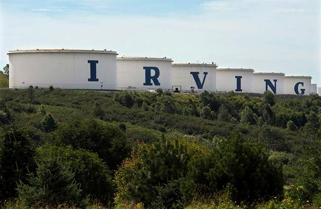 Storage tanks are seen at the Irving Oil refinery in Saint John, N.B. on Thursday, Aug. 8, 2013. 