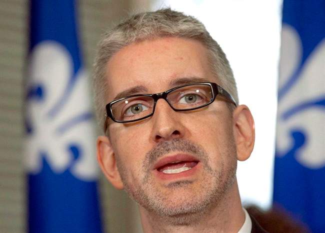 Jean-Martin Aussant speaks in Quebec City on April 5, 2012.