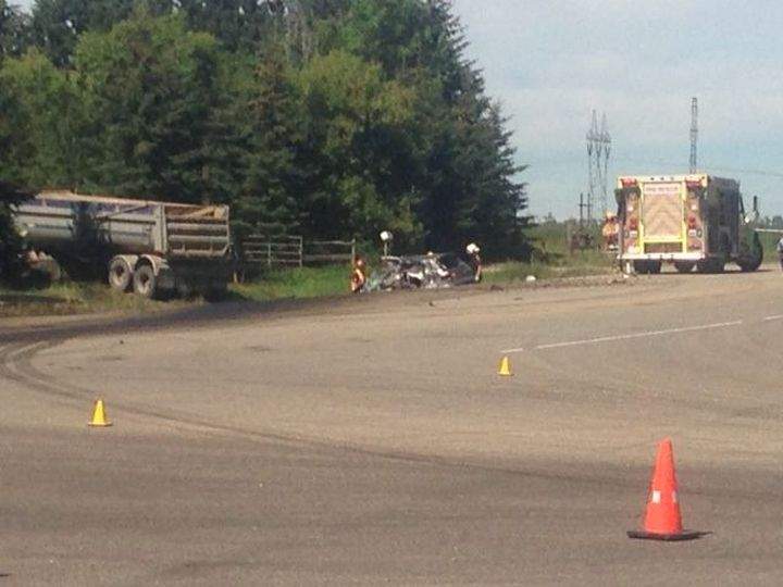 Emergency crews responded to a serious collision west of Edmonton, just south of Stony Plain Thursday, August 22, 2013. 
