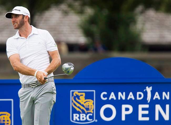 Dustin Johnson tees off at the 2013 RBC Canadian Open.
