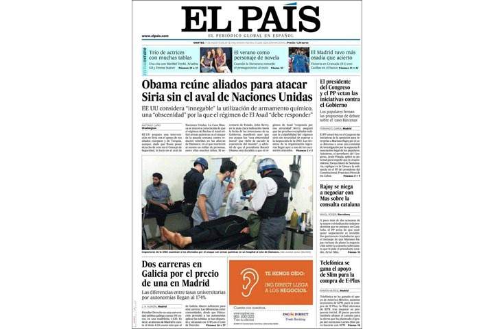Gallery: Newspaper front pages morning after Kerry’s statement on Syria - image