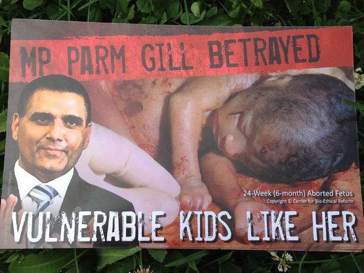 abortion flyer aborted fetus canadian politics