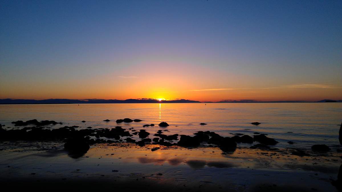 Wreck Beach at sunset.