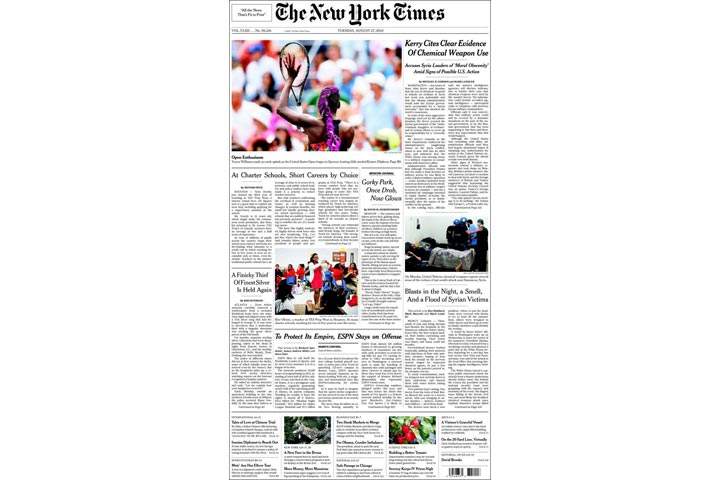 Gallery: Newspaper front pages morning after Kerry’s statement on Syria - image