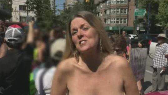 Topless march in Vancouver.