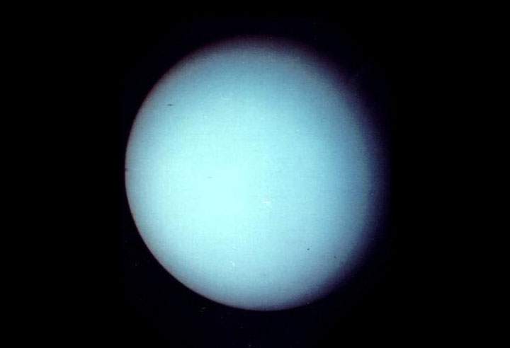 One of the first images of Uranus ,taken by Voyager 2 in 1986.