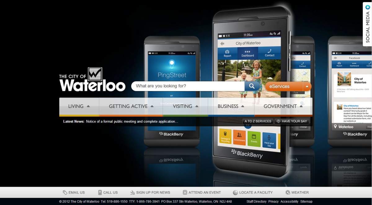 A screengrab from waterloo.ca.