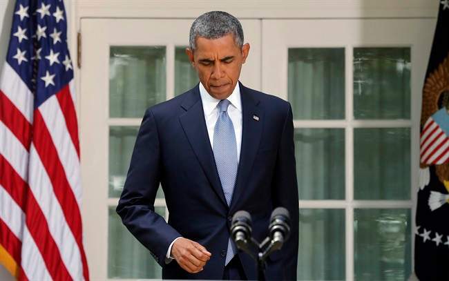 President Barack Obama arrives to make a statement about Syria in the Rose Garden at the White House in Washington, Saturday, Aug. 31, 2013.