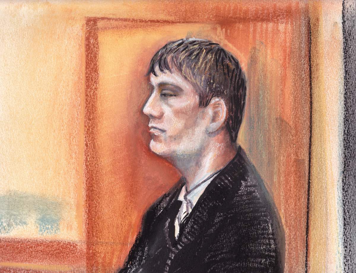 Travis Baumgartner, 22, appears in court in Edmonton. He pleaded guilty to one count of first-degree murder, two counts of second-degree murder, and one count of attempted murder on September 9, 2013.
