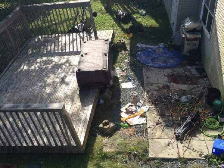 At least 15 people were injured when a deck fell about 3.5 metres from a home early Sunday morning.