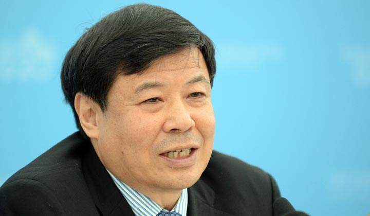 Zhu Guangyao, Vice Minister of Finance of China, gives a press conference during the G20 summit on September 5, 2013 in St. Petersburg. 