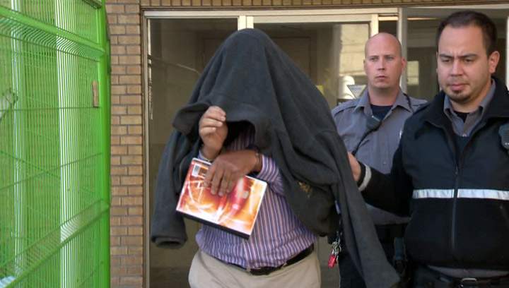 George Allgood leaving court on day two of his murder trial. Allgood is accused of killing his ex-girlfriend and injuring her boyfriend in a July 2006 shooting.