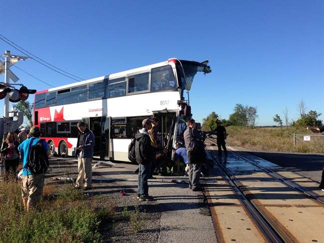 Transportation Safety Board investigators say they've recovered data recorders from the bus and locomotive involved in the accident.