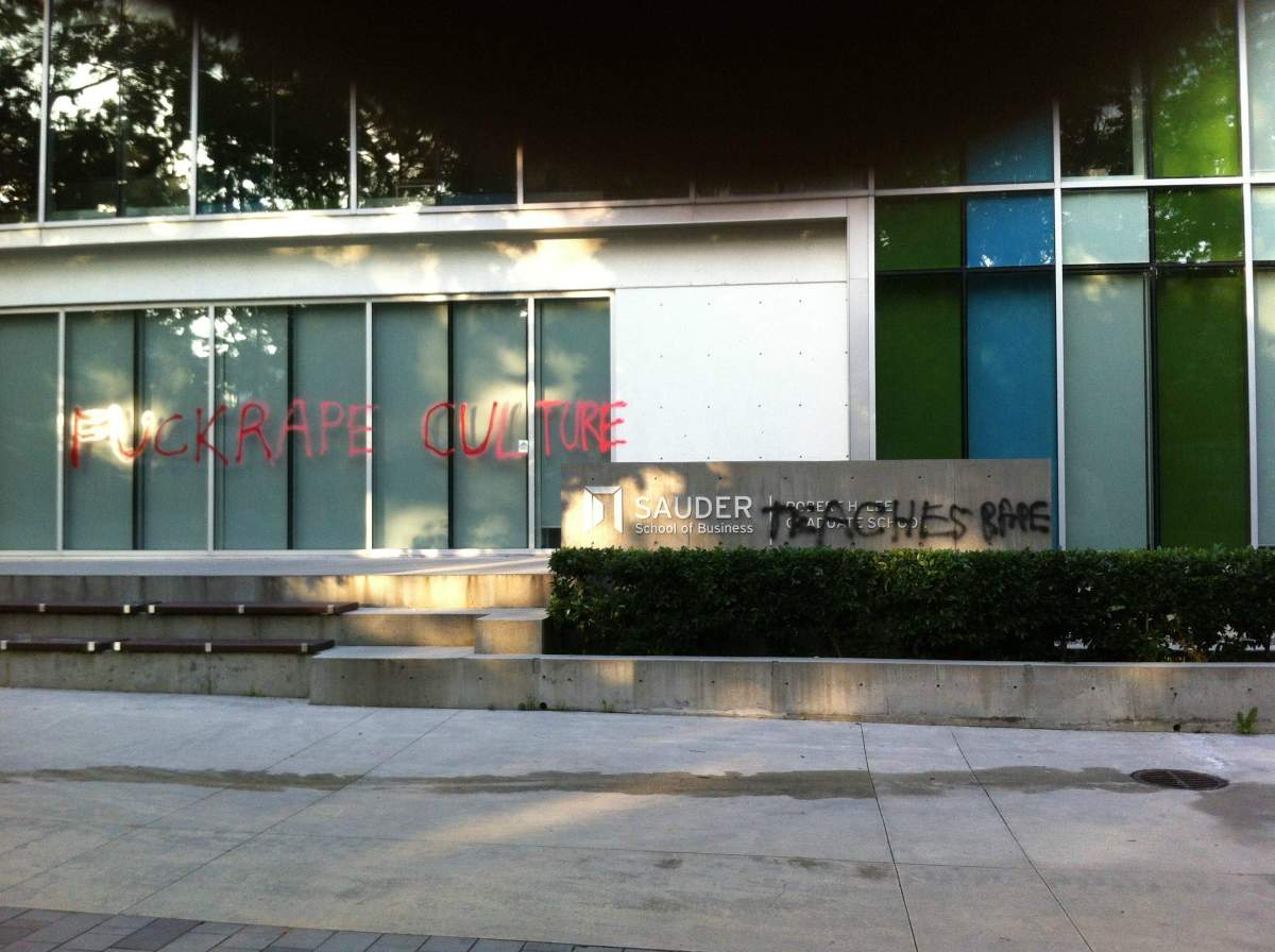 Another incident of graffiti at UBC. Source: Reddit