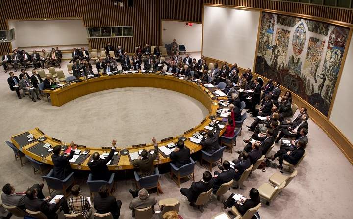 FILE -- Members vote on a resolution on Syria in the United Nations Security Council during a meeting on Syria February 4, 2012 at the United Nations in New York. 