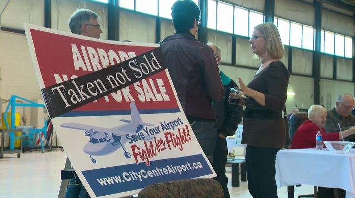 Dozens of people came together Saturday, October 5, 2013, to say goodbye to the City Centre Airport.
