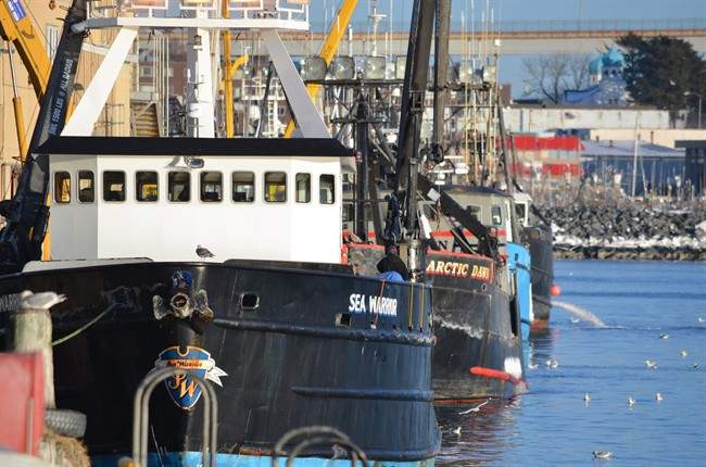 In this Jan. 14, 2012 file photo, fishing boats line the docks during crab season at Cannery Row in Kodiak, Alaska. Alaska's.