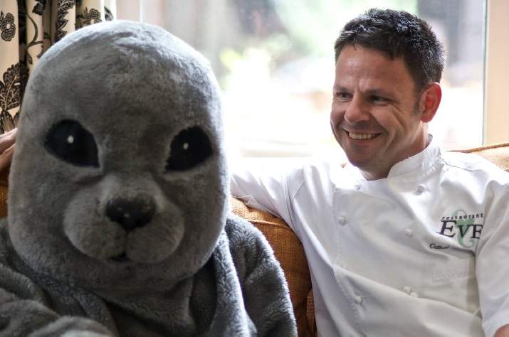 Chef Cathal Armstrong poses for the Chefs for Seals campaign. (Photo courtesy of The Humane Society of the United States).