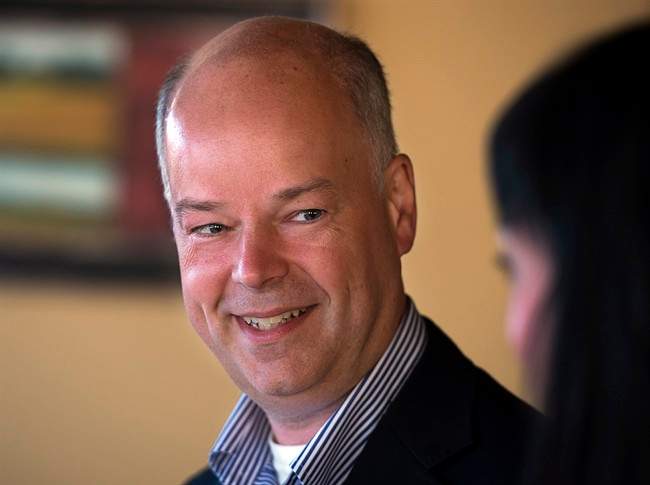 Progressive Conservative leader Jamie Baillie makes a campaign stop at Tom's Family Restaurant in Lower Sackville, N.S. on Oct. 6, 2013. 