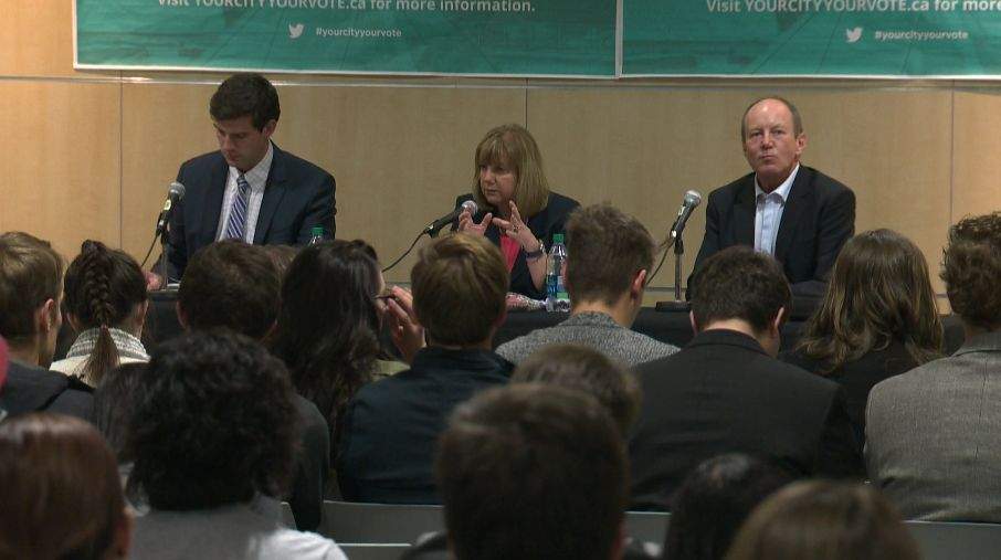 Mayoral forum at MacEwan University Tuesday evening.