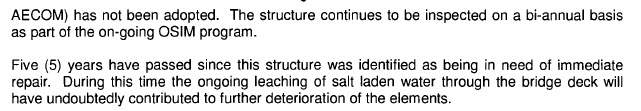 Notes from a May 21, 2013 review of actions taken on the Dufferin Bridge.