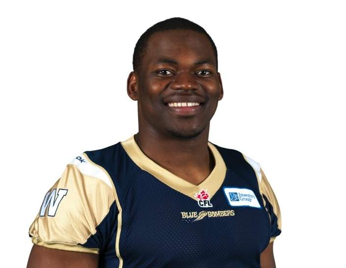 Blue Bomber linebacker Henoc Muamba is the Bombers team nominee for Top Canadian, Outstanding Defensive Player and Most Outstanding Player.
