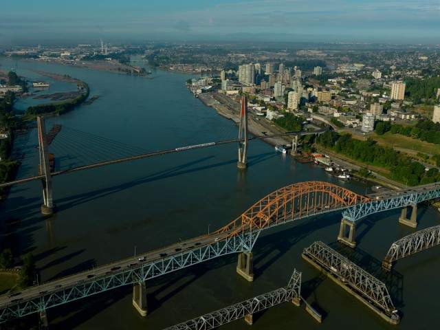 The Pattullo Bridge between Surrey and New Westminster is seen in an undated TransLink file photo.