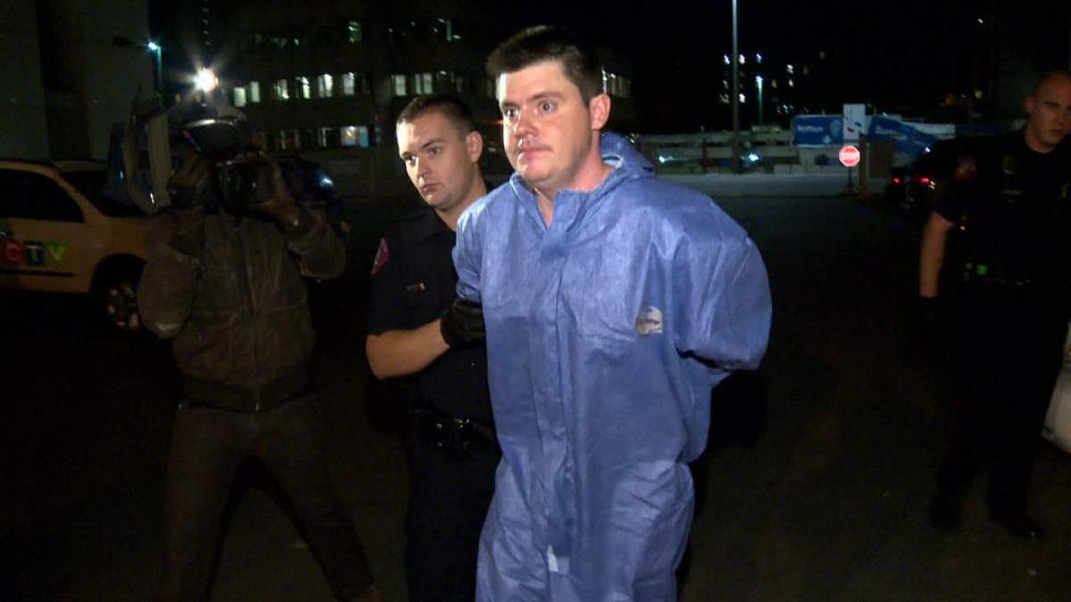 Police take Andrew Douglas Murray into custody in connection to a death in Ranchlands on Thanksgiving Monday. He has been charged with charged with first-degree murder.