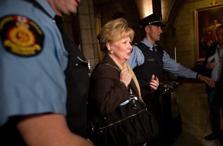 Senator Pamela Wallin  arrives at the Senate on Parliament Hill in Ottawa on Thursday, October 24, 2013. THE CANADIAN PRESS/Sean Kilpatrick.