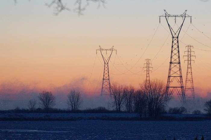 Mist rises up from the St. Lawrence river.
