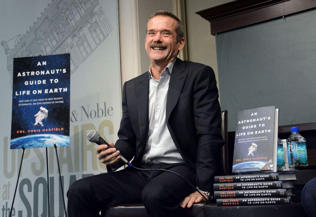 Chris Hadfield at a Barnes &amp; Noble book-signing tour in New York, NY.
