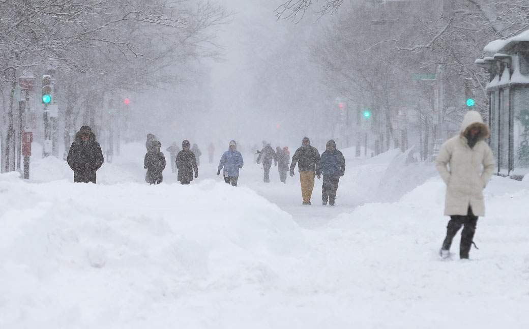 The system that moved through the eastern United States is often referred as a nor’easter, with strong winds the blow from the northeast during a high precipitation event.  (Mario Tama/Getty Images)