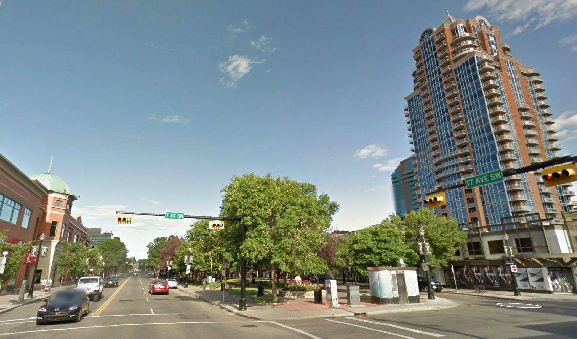 A view of 17th Avenue S.W. in Calgary, Alberta. 