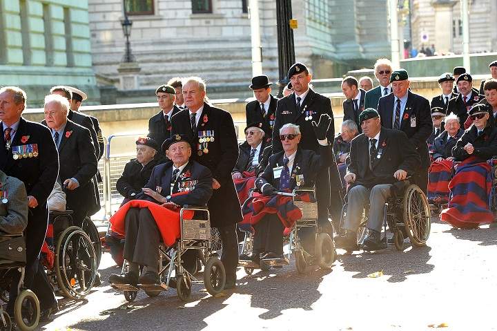 Members of the Armed Forces march after the Rememberance Day ceremony on November 10, 2013 in London, United Kingdom. (Bethany Clarke/Getty Images)