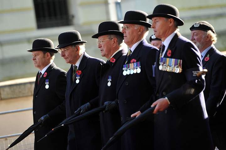 Members of the Armed Forces march after the Remembrance Day ceremony on November 10, 2013 in London, United Kingdom. (Bethany Clarke/Getty Images)