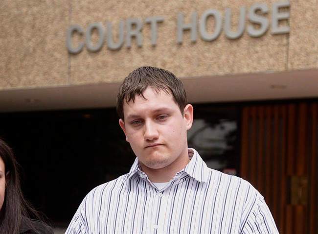 Dennis Cheeseman leaves a courthouse in Stony Plain, Alta. on June 6, 2008.