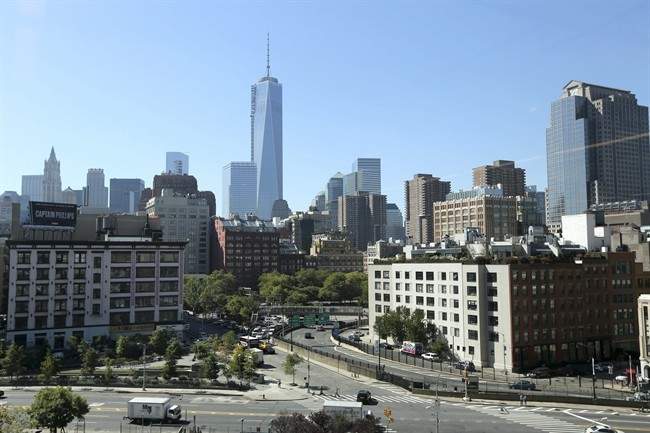 FILE - This Sept. 19, 2013 file photo shows One World Trade Center, a skyscraper built at the site of the 9/11 attacks on the World Trade Center in New York. 